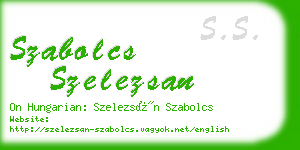 szabolcs szelezsan business card